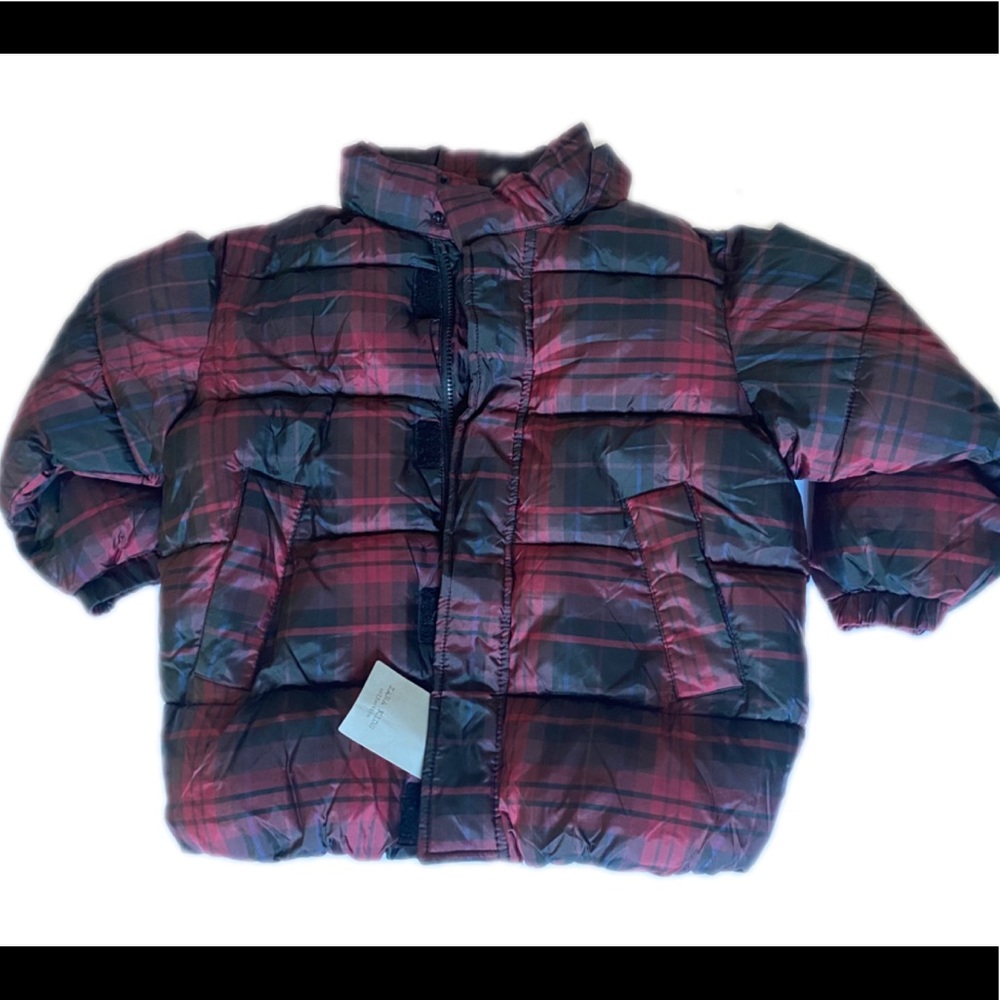 NWT Zara Boys Puffer plaid jacket size 8